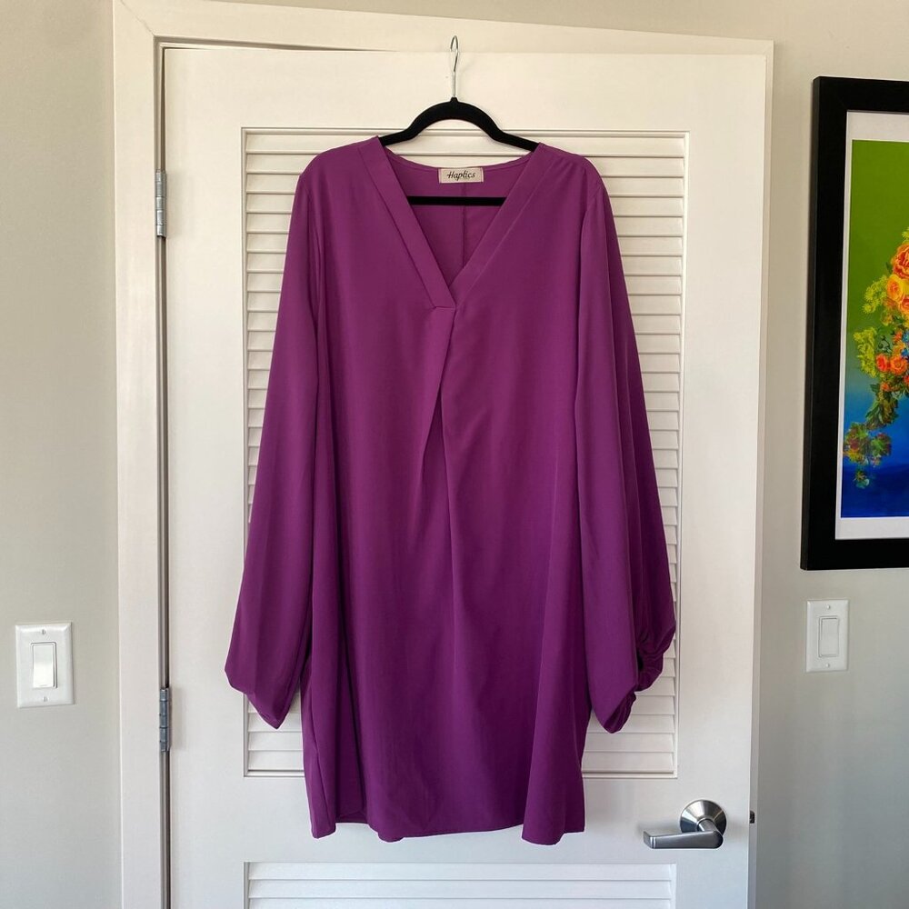 Haptics by Holly Harper Kaftan-Style Mini/Midi Dress, Fuscia, Size S